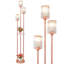 Lampe sur pied pour le salon, lampe sur pied en cristal avec tablettes, lampe d'angle moderne avec interrupteur marche / arrêt, lampe haute unique (rose)