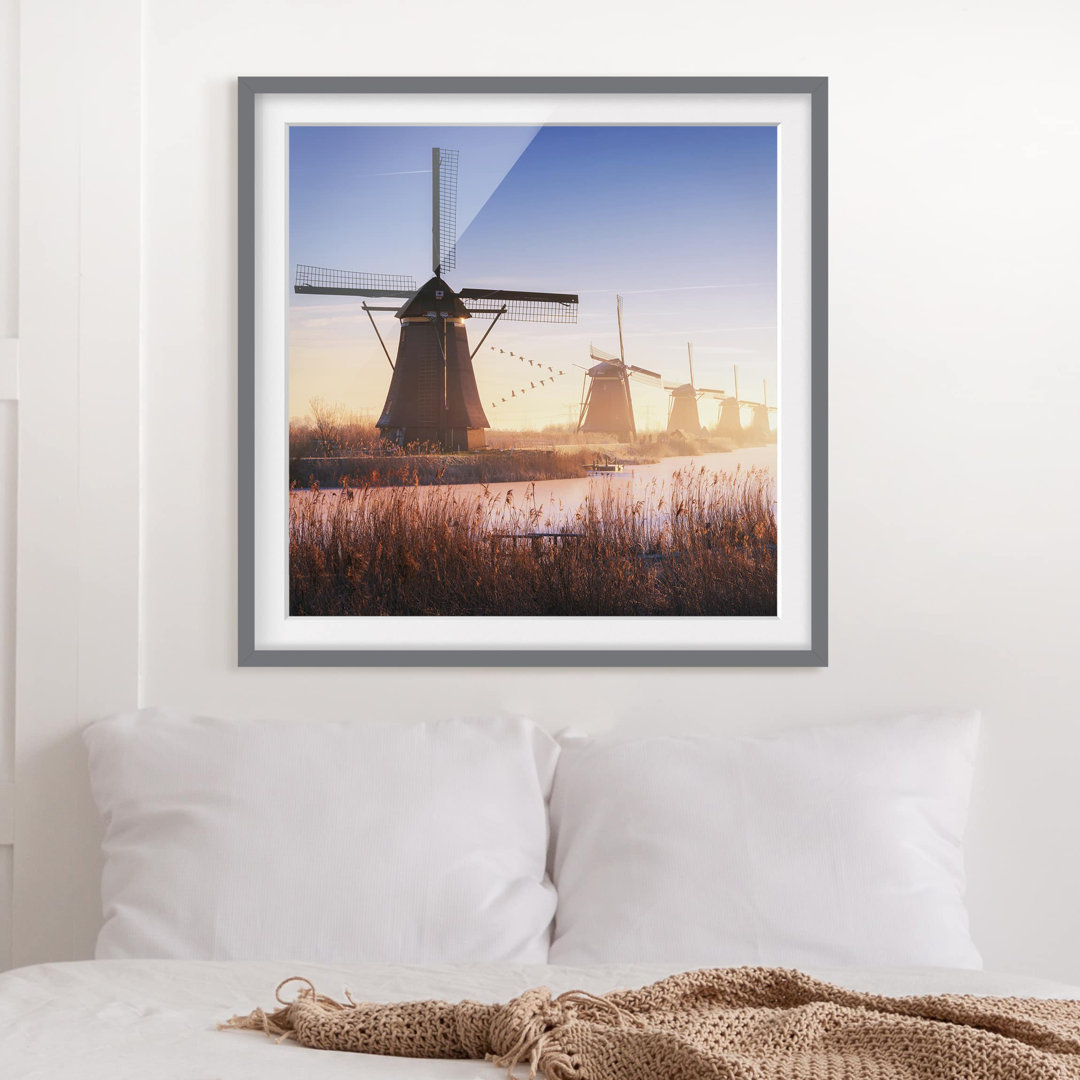 Gerahmtes Poster Windmills of Kinderdijk