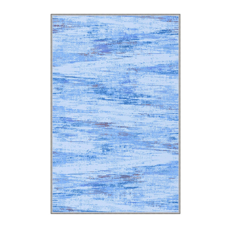 Stylish Woven Carpet, 100% Polyester, 0.3 in Pile Height | Antibacterial, Non-Slip PVC Felt Dot Underside, Machine Washable | 3D Digital Printing, Durable & Easy to Maintain - Perfect for Any Room