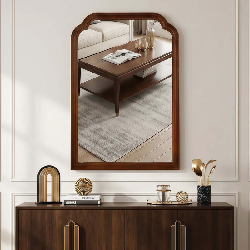 Miroir de coin, Noir / noyer foncé, 30 po x 20 po