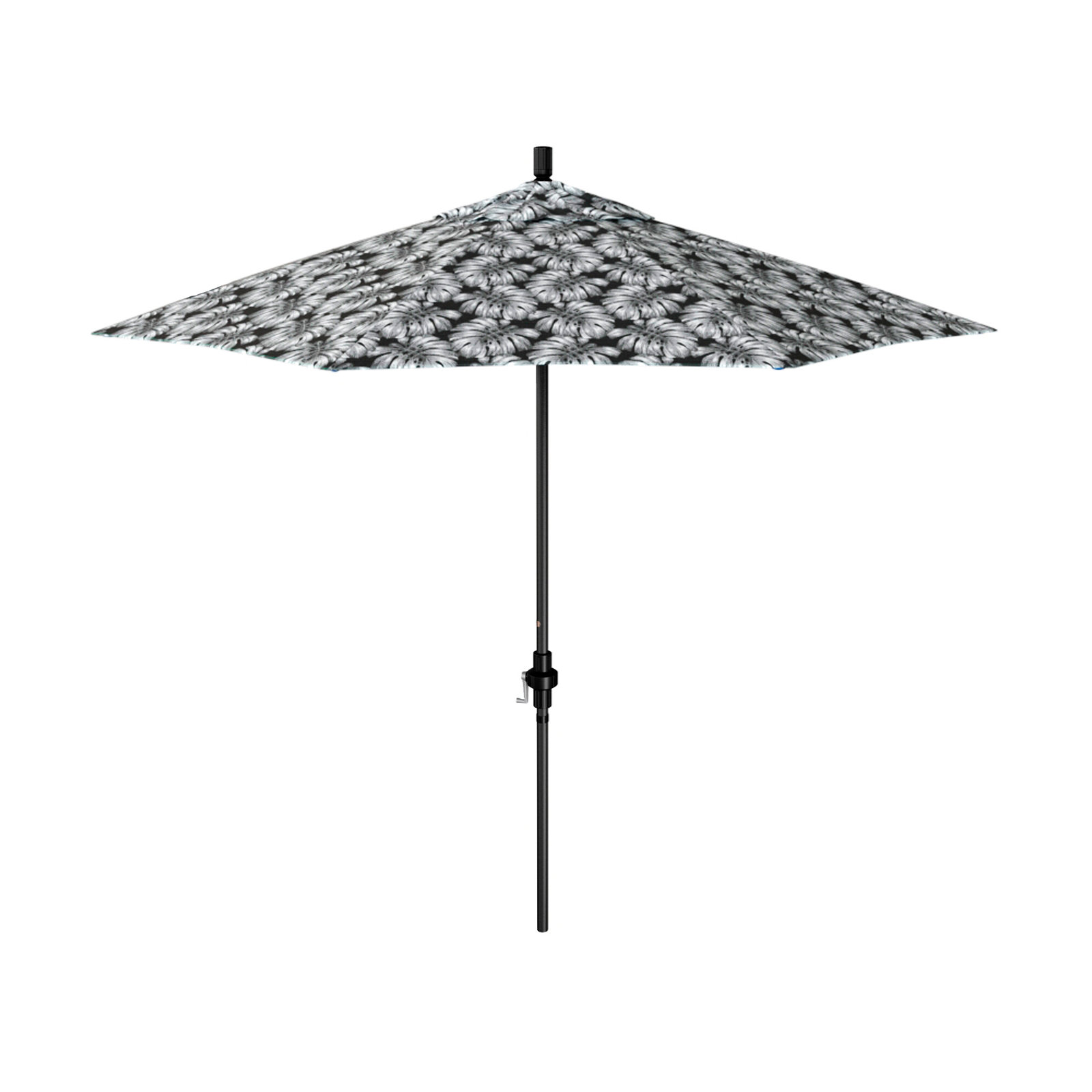 Santana 108'' Outdoor Umbrella, Palm Graphite - Pacifica Premium, Black