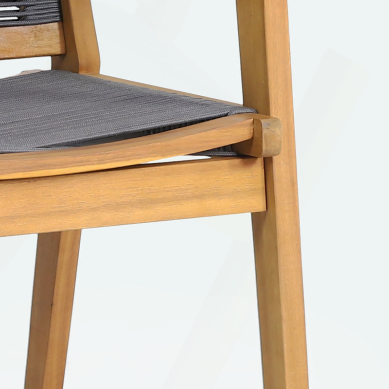 Fauteuils de patio en bois d'acacia Natalia, Gris / teck