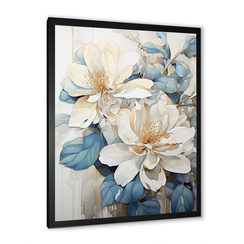 «Essence of Rhododendron Simplicity II», reproduction sur toile, Cadre simple noir, H 44 po x l 34 po x P 1,5 po