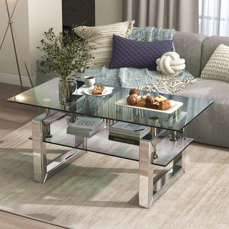 Transparent Tempered Glass Coffee Table, Coffee Table
