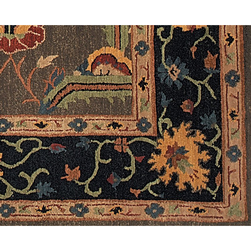 Kilkenny Wool Oriental Area Rug in Brown/Red/Black, Rectangle 8' x 10'