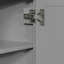 Meuble-lavabo 36 po avec lavabo en céramique, deux armoires et tiroirs, tablette ouverte, structure en bois massif, gris