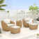Ensemble de conversation en rotin pour 2 personnes avec repose-pieds Cambelle