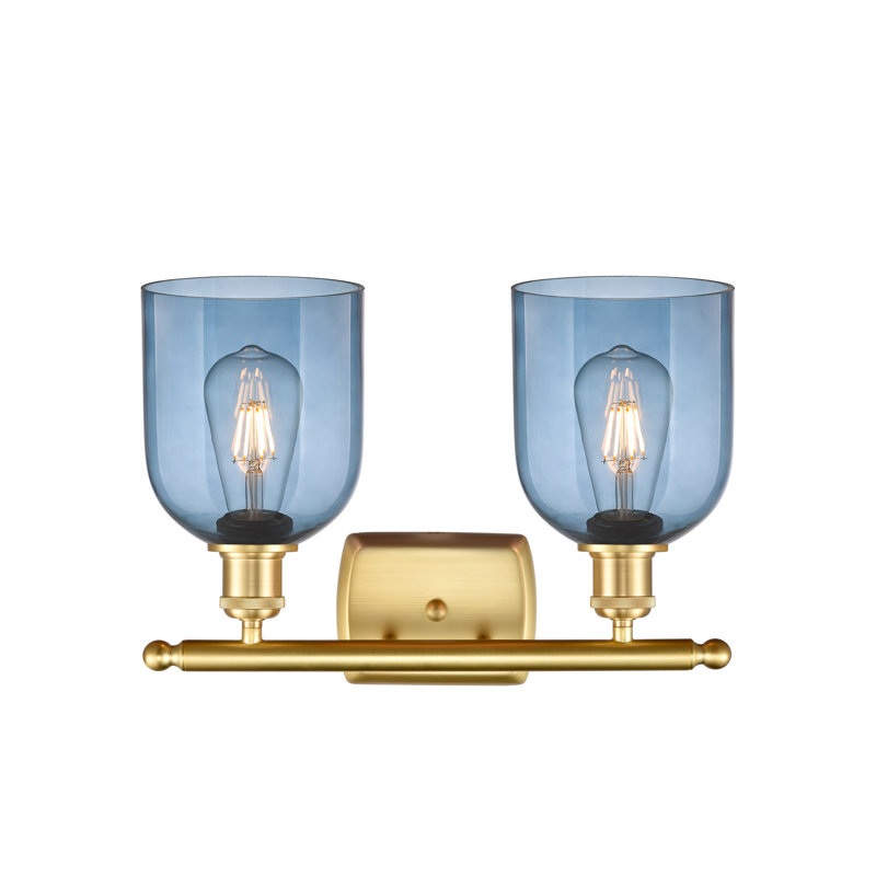 Allysson 2 - Light Dimmable Vanity Light, Satin Gold, Princess Blue