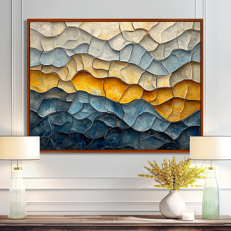 «Waves», art mural mural, Brun, H 12 po x l 20 po, Impression encadrée flottante