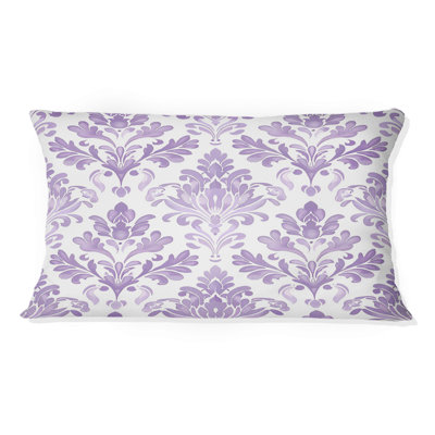 Coussin lombaire lavande blanc damassé Bliss II