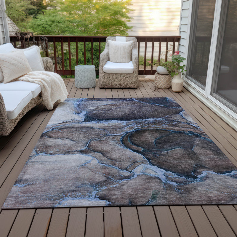 Tapis intérieur / extérieur Alfonzo avec envers antidérapant, Rectangle 5 pi x 7 pi 6 po