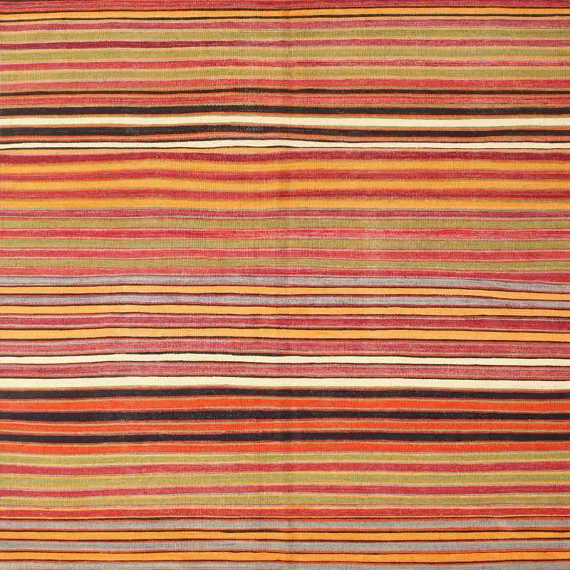 Tapis de zone orange/brun contemporain, Carré 3 pi
