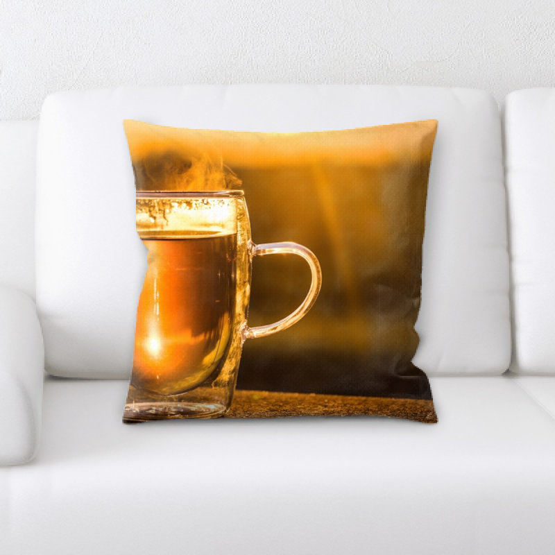 Tea Microsuede Reversible Throw Pillow