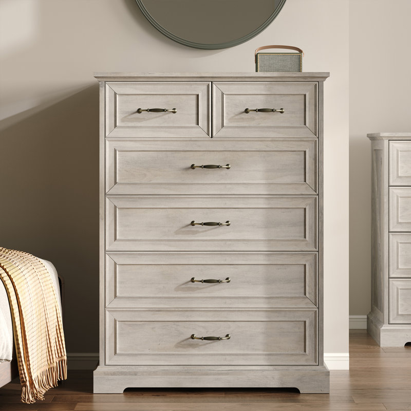 Commode 6 tiroirs Modern Modern, Chêne gris
