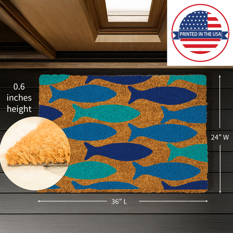 Coastal Coir Mat Fish 36x24"