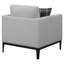 Chaise à dossier coussiné gris clair