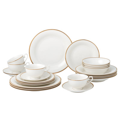 Lorren Home Trends 24 Piece Dinnerware Set-Bone China, Service for 4 by Lorren Home Trends-Daisy