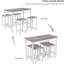 Table de salle à manger industrielle 5 pièces avec quatre tabourets de bar, en métal et en chêne blanc