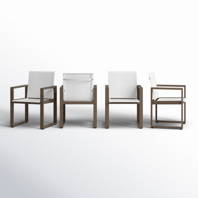 Harmond Wood Premium All-Weather Wicker Outdoor Dining Armchair