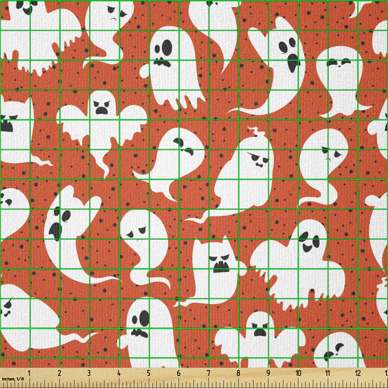 Crysta Funny Ghost Characters with Different Expressions Multi-Purpose Fabric