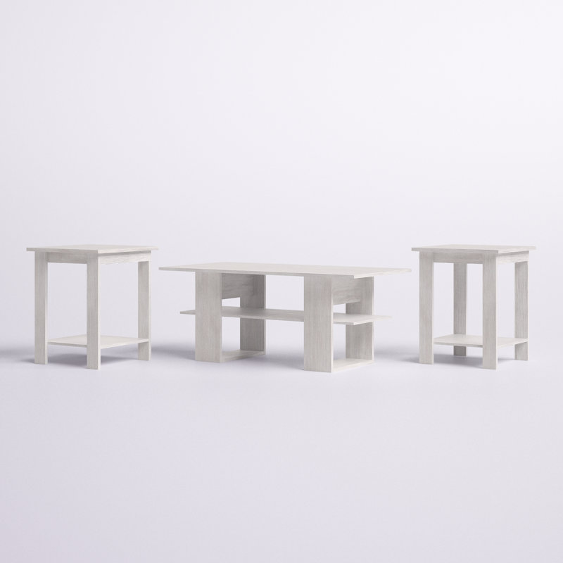 Ensemble de tables basses 3 pièces Ayzah, Gris clair