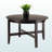 Rachel Espresso Finish Round Coffee Table With X-Cross Legs, 17.9" H X 29.85" W X 29.85" D