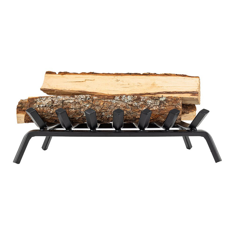 Country Living Steel Fireplace Log Grate, 7.50" H x 22.25" W x 11.25" D