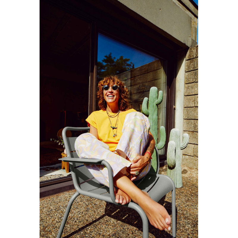 Luxembourg Outdoor Lounge Chair, Lapilli Gray