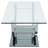 Coffee Table with U-Shaped Glass Top and Silver Finish, 48-Inch Rectangular Modern Metal Design