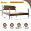 Cadre de lit grand et pied de lit en bois avec 12 lattes en bois, pieds en métal, finition noyer chaud-480773097-480773099
