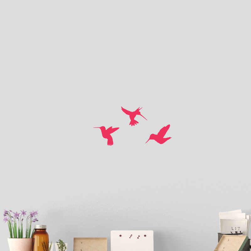 Adhésif décoratif colibris, Rose vif