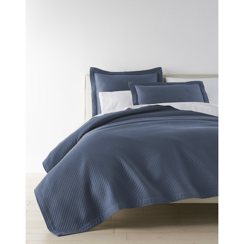 Oxford Cotton Blend Coverlet, Queen Coverlet, White