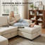 235 cm Storage Sofa with 2 Storage Ottoman-1446883109