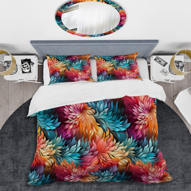 Ensemble de housse de couette Dynamic Colorful Abstract Spiral, Housse de couette pour très grand lit et 2 très