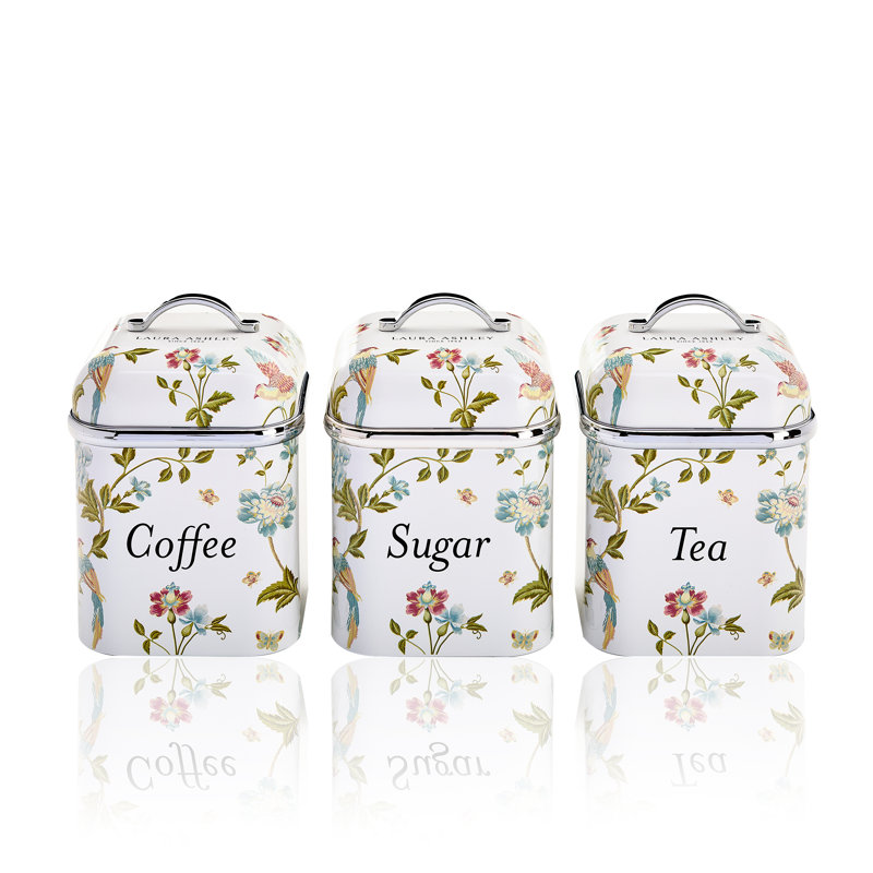 Laura Ashley 3 Canister Set by VQ, Elveden White