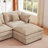 3-Seater Comfy Cloud Couches With Movable Ottoman-366881469