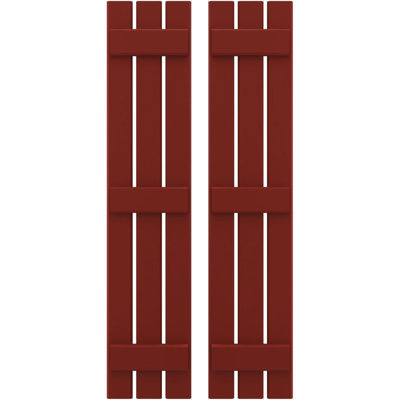 11 1/2"W x 63"H Americraft Three Board (3 Batten) Exterior Real Wood Spaced Board-n-Batten Shutters (Per Pair), Lily Pads