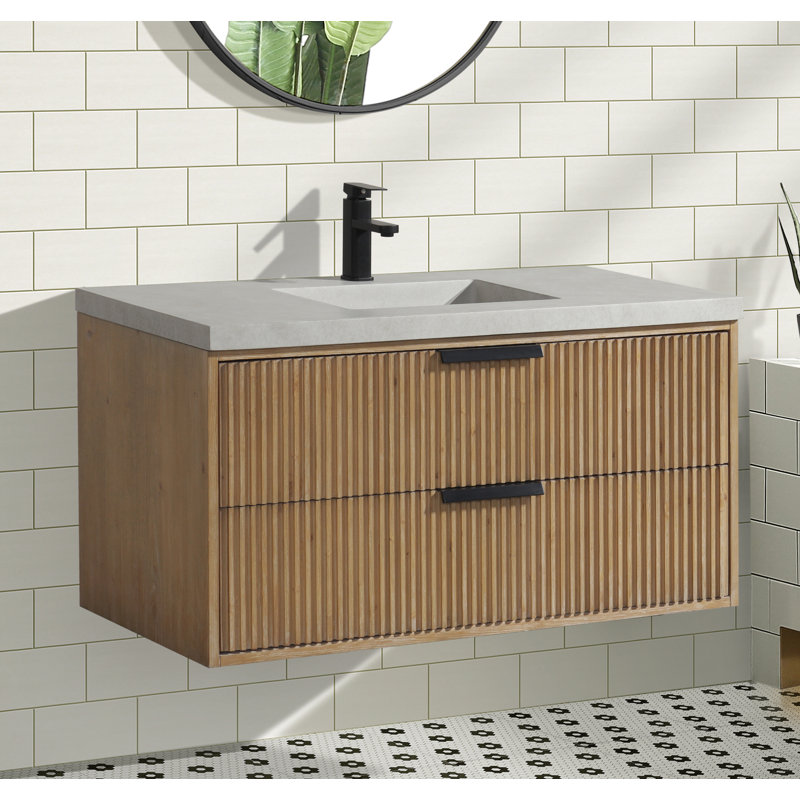 Anelie 42'' Single Bathroom Vanity With Concrete Top