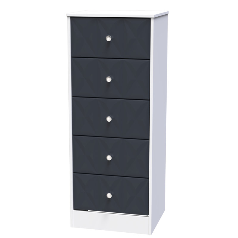 San Jose Bedside Table, Indigo Matt/White Matt