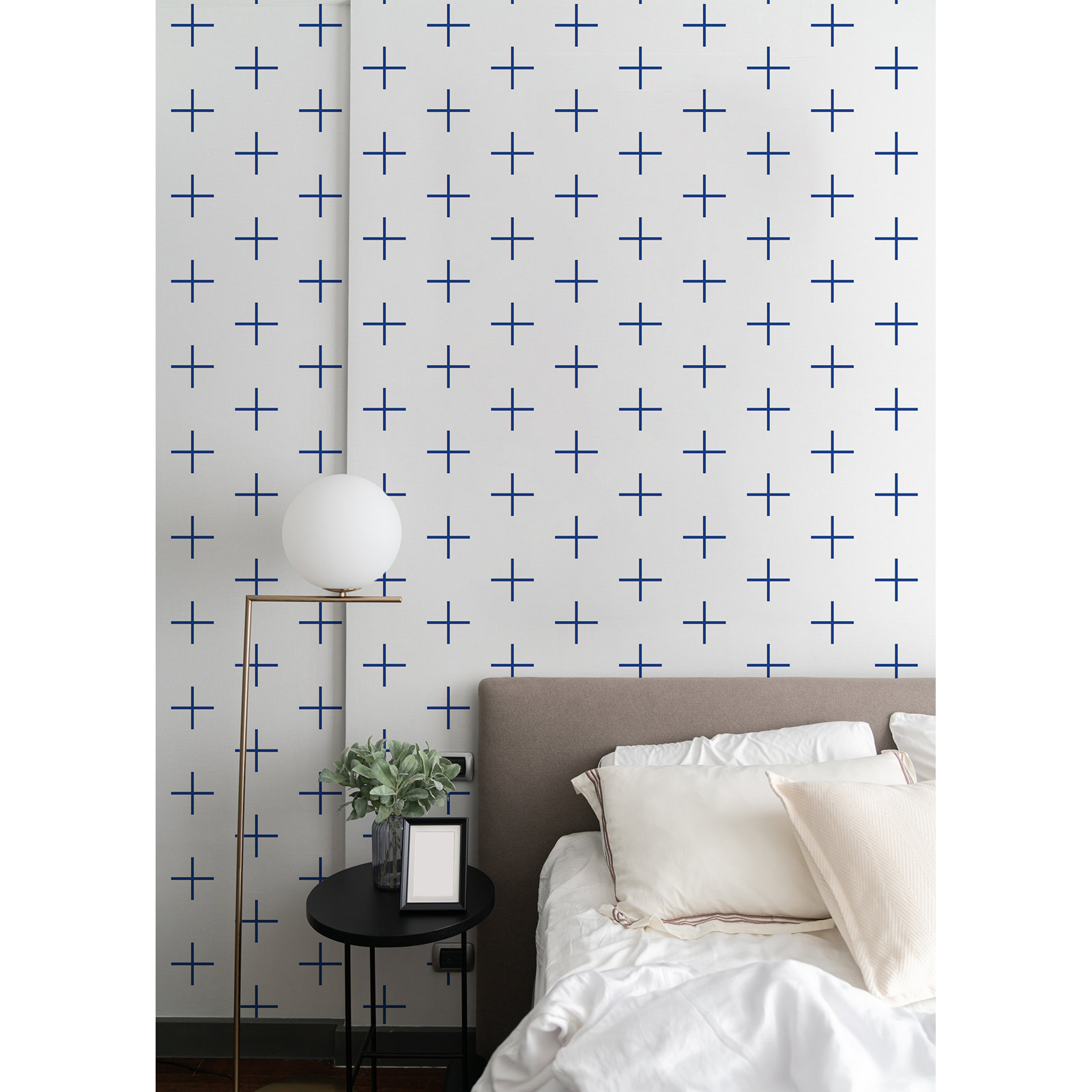 Addition Large Peel & Stick Wallpaper Roll, Blue/White, Self-adhesive