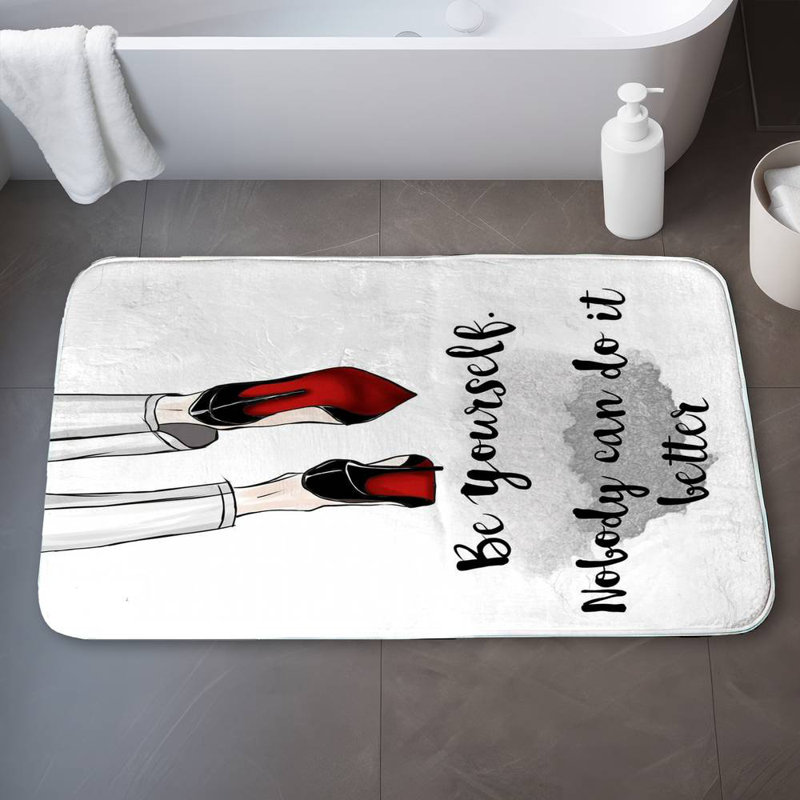 Be yourself Bath Mat with Non-Slip Backing - Quick Dry Memory Foam Bathroom Rug - Absorbent - Modern Plush Spa-Style - Machine Washable