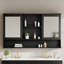 Armoire à pharmacie murale 60 po avec portes à double miroir, tablettes réglables, rangement ouvert, charnières à fermeture en douceur 60 po-129226325