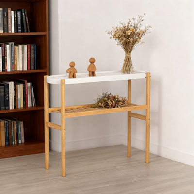 2-Tier Bamboo Plant Stand For Indoor Plants, Tall Multi-Tier Shelf For Windows, Tables, And Corners, Sturdy Metal And Wood Display Rack For Home Decor