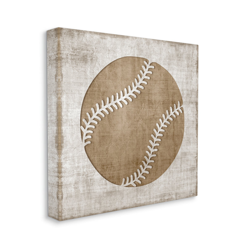 «Weathered Baseball Silhouette Shape Rustic Sports Sign» par Natalie Carpentieri - peinture sur toile tendue