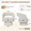 Fauteuil d'appoint pivotant en tonneau, fauteuil rembourré Teddy & Chenille avec base pivotante à 360 ° pleine perle, mobilier d'appoint moderne pour salon, chambre à coucher et meuble-lavabo-1103809878-1139114448