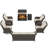 7-Person Outdoor Patio Conversation Rattan Seating Group With 5000BTU Fireplace,4 Chairs and Beige Cushions-987533014