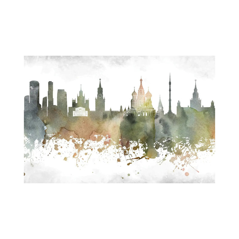 Moscow Skyline by WallDecorAddict - Wrapped Canvas Print, 30.48cm H x 45.72cm Wx 1.905cm D