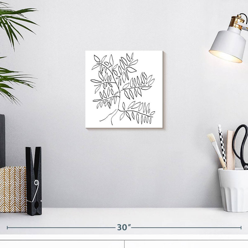 Harnek, un arbre noir et blanc, H 10 po x l 10 po