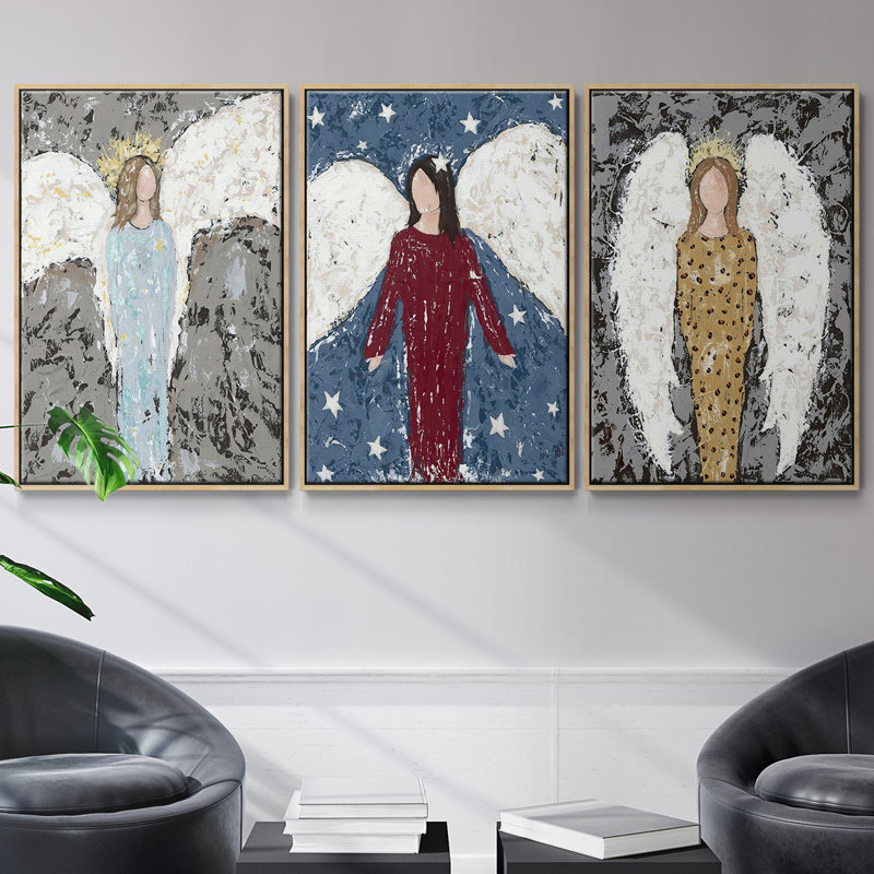 Ensemble de 3 pièces Angels, Naturel, H 40 po x l 78 po