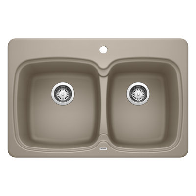 Évier de cuisine à double cuve encastrée avec accessoires Vienna L 31 po x l 21 po